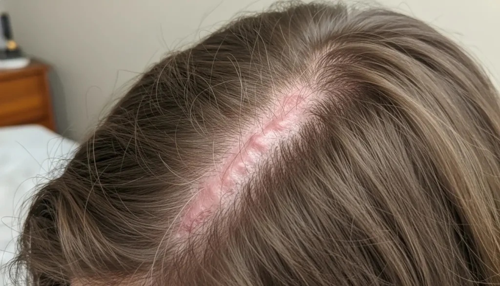 crescimento capilar em cicatriz